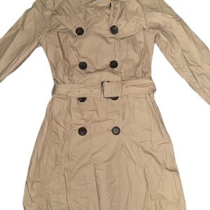 GAP Women's Tan Double-Breasted Trench Coat with Belt